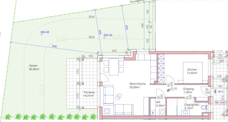 Grundriss Top 3 der Vallis Achen Residenzen